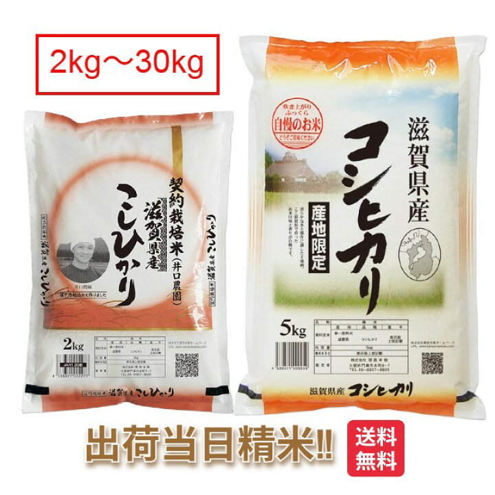 楽天市場】滋賀県 コシヒカリ 令和7年 米2kg 5kg 10kg 15kg 20kg 25kg 