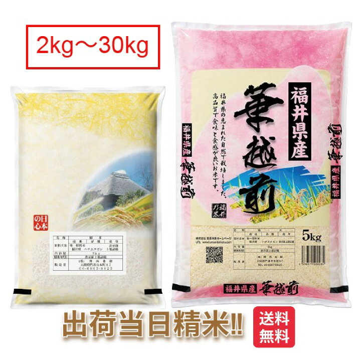 楽天市場】福井県 ハナエチゼン 令和7年 米 2kg 5kg 10kg 15kg 20kg 