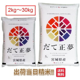 宮城県 だて正夢 令和6年 米2kg 5kg 10kg 15kg 20kg 25kg 30kg 送料無料 みやぎ米 お米 白米