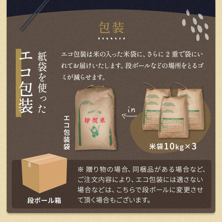 楽天市場】こしひかり 令和6年産 三重県産コシヒカリ 玄米30kg(10kg×3 