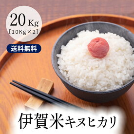 米 20kg 送料無料 伊賀米キヌヒカリ 令和5年産 玄米20kg(10kgx2袋) 三重県伊賀産 米ぬか無料 精米無料 白米 無洗米 3分づき 5分づき 7分づき 胚芽米