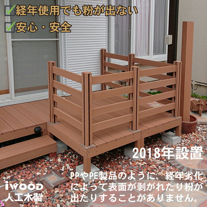 楽天市場】ウッドデッキ 人工木 1.25坪 5点セット ナチュラル デッキ 