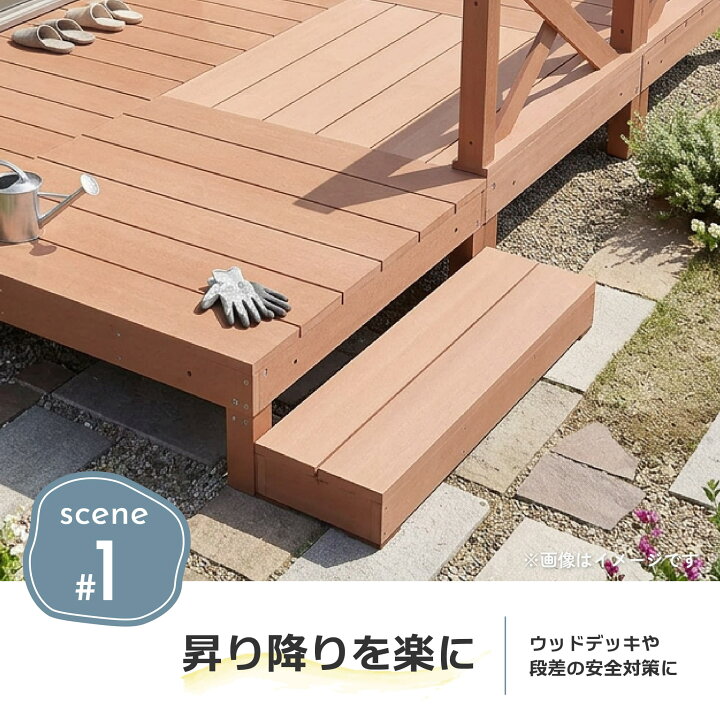 楽天市場】【マラソン中ポイント5倍】ウッドデッキ ステップ 人工木 