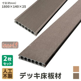 ウッドデッキ 床材 180cm 2枚セット ダークブラウン 床板 板材 アイウッドフォー 人工木 板材 樹脂製 色あせない 腐らない シロアリ防止 メンテナンス楽 すべらない 床面ザラザラ加工 リアルな木質感