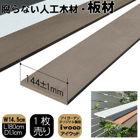 アイウッド人工木材145 ダークブラウン■ L1800×W145×D11mm ボーダーフェンス用板材 ビス・ノコギリOK リサイズ加工対応（別料金） 腐らない人工木 シロアリ被害無し 工作材料 P145D| アイウッド人工木製