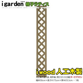 アイウッド 格子ラティス 人工木製 H175cmxW30cm 1枚 ダークブラウン 樹脂製 腐らない 色あせない 目隠しフェンス 日除け 外構資材 10年以上の実績