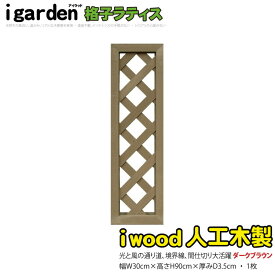 アイウッド 格子ラティス 人工木製 H90cmxW30cm 1枚 ダークブラウン 樹脂製 腐らない 色あせない 目隠しフェンス 日除け 外構資材 10年以上の実績
