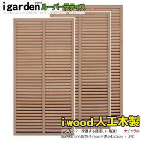 ルーバーラティス 人工木製 H175cm×W90cm [3枚セット] ナチュラル◯ 1759s3 アイウッドルーバーラティス 目隠しフェンス 腐らない人工木 虫に食われない人工木 R1759N|日除け 外構 外観 ラティス 視線カット