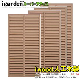 ルーバーラティス 人工木製 H175×W90cm [4枚セット] ナチュラル◯ 1759s4 アイウッドルーバーラティス 目隠しフェンス 腐らない人工木 虫に食われない人工木 R1759N|日除け ラティス 外構 外観 視線カット 目線