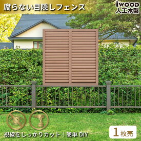 【スーパーSALE中ポイント5倍】アイウッド ルーバーラティス 人工木製 H90cm x W90cm 1枚 ナチュラル 樹脂製 腐らない 色あせない 目隠しフェンス 日除け 外構資材 10年以上の実績 ラティス