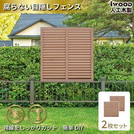 【スーパーSALE中ポイント5倍】アイウッド ルーバーラティス 人工木製 H90cm x W90cm 2枚セット ナチュラル 樹脂製 腐らない 色あせない 目隠しフェンス 日除け 外構資材 10年以上の実績