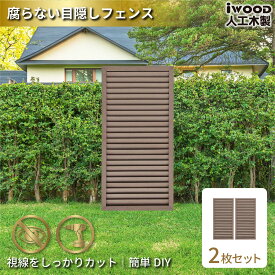 【スーパーSALE中ポイント5倍】アイウッド ルーバーラティス 人工木製 H120cm x W60cm 2枚セット ダークブラウン 樹脂製 腐らない 色あせない 目隠しフェンス 日除け 外構資材 10年以上の実績
