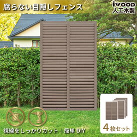 【スーパーSALE中ポイント5倍】アイウッド ルーバーラティス 人工木製 H150cm x W90cm 4枚セット ダークブラウン 樹脂製 ラティス 腐らない 色あせない 目隠しフェンス 日除け 外構資材 10年以上の実績