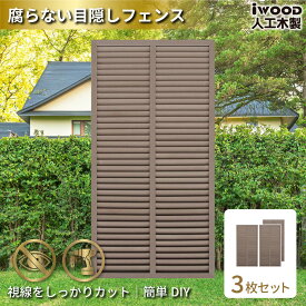 【スーパーSALE中ポイント5倍】アイウッド ルーバーラティス 人工木製 H175cmx W90cm 3枚セット ダークブラウン 樹脂製 腐らない 色あせない 目隠しフェンス ラティス 日除け 外構資材 10年以上の実績