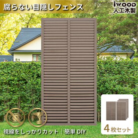 【スーパーSALE中ポイント5倍】アイウッド ルーバーラティス 人工木製 H175cm x W90cm 4枚セット ダークブラウン 樹脂製 ラティス 腐らない 色あせない 目隠しフェンス 日除け 外構資材 10年以上の実績