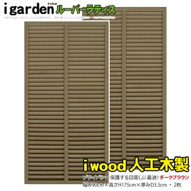 ルーバーラティス 人工木製 H175×W90cm [2枚セット] ダークブラウン■ 1759s2db アイウッドルーバーラティス 目隠しフェンス 腐らない人工木 虫に食われない人工木 R1759D|日除け 外構 外観 ラティス
