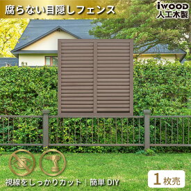 【スーパーSALE中ポイント5倍】アイウッド ルーバーラティス 人工木製 H90cm x W90cm 1枚 ダークブラウン 樹脂製 腐らない 色あせない 目隠しフェンス 日除け 外構資材 10年以上の実績