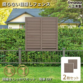 【スーパーSALE中ポイント5倍】アイウッド ルーバーラティス 人工木製 H90cm x W90cm 2枚セット ダークブラウン 樹脂製 腐らない 色あせない 目隠しフェンス 日除け 外構資材 10年以上の実績 ラティス