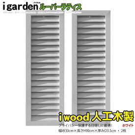 ランキング入賞！ アイウッド ルーバーラティス 人工木製 H90cm x W30cm 2枚セット ホワイト 樹脂製 腐らない 色あせない 目隠しフェンス 日除け 外構資材 10年以上の実績