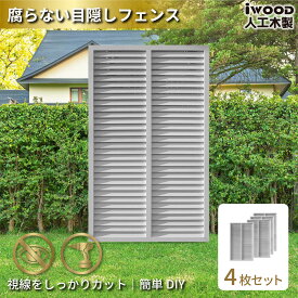 【スーパーSALE中ポイント5倍】アイウッド ルーバーラティス 人工木製 H150cm x W90cm 4枚セット ホワイト 樹脂製 腐らない 色あせない 目隠しフェンス 日除け 外構資材 10年以上の実績 ラティス
