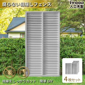 アイウッド ルーバーラティス 人工木製 H175cm x W90cm 4枚セット ホワイト 樹脂製 腐らない 色あせない 目隠しフェンス ラティス 日除け 外構資材 10年以上の実績