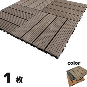 ウッドパネル ウッドタイル 30x30cm 1枚 ダークブラウン 正方形 厚み2.5cm アイウッド人工木 樹脂製 ジョイント式 腐らない 置くだけ簡単設置 ベランダタイル スノコ 屋外 屋内兼用 庭 ウッドデ