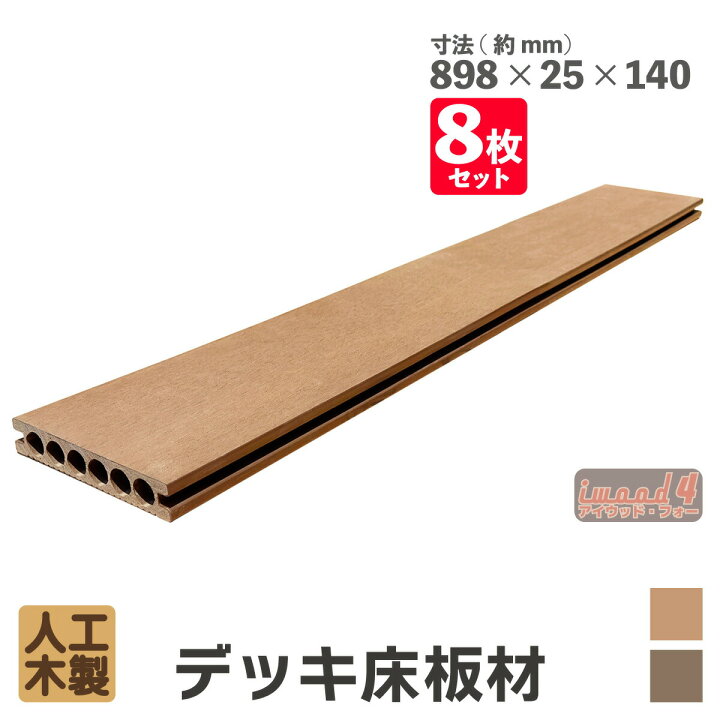 楽天市場】ウッドデッキ床板材 898×140×25mm ナチュラル◯ [8枚セット 