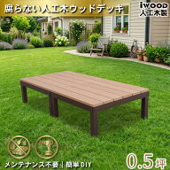【マラソン中ポイント5倍】ウッドデッキ 人工木 PLUS 0.5坪 デッキ本体2点セット ナチュラル オープン 人…