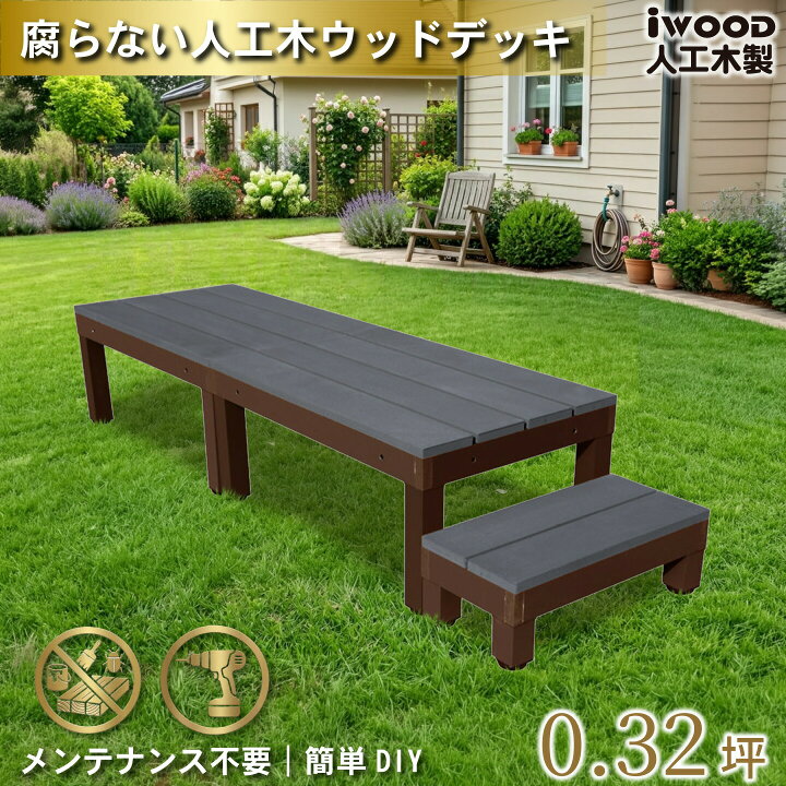 楽天市場】人工木 ウッドデッキ PLUS 60系 3点セット ブラック 60cm 