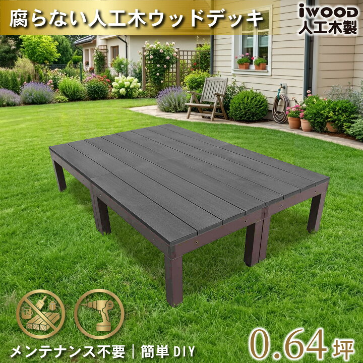 楽天市場】人工木 ウッドデッキ PLUS 60系 4点セット ブラック アイ 