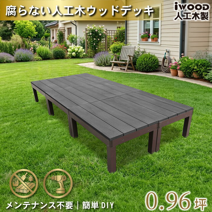 楽天市場】人工木 ウッドデッキ PLUS 60系 6点セット ブラック アイ 