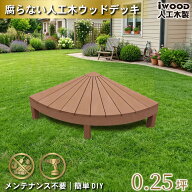 ウッドデッキ 人工木 ラウンド デッキ 1点セット ナチュラル アイウッドステージ アイウッドデッキ 10年…