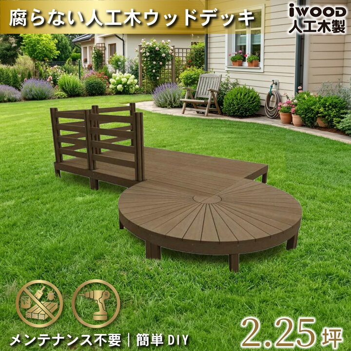 楽天市場】ウッドデッキ 人工木製 [13点セット] ダークブラウン 