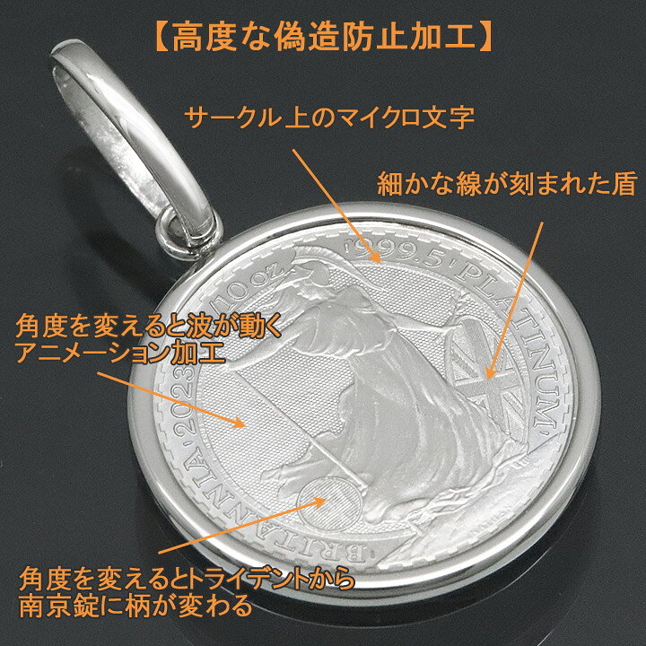 楽天市場】コイントップ PT999 ペンダントヘッド 1/10oz 1/10オンス 