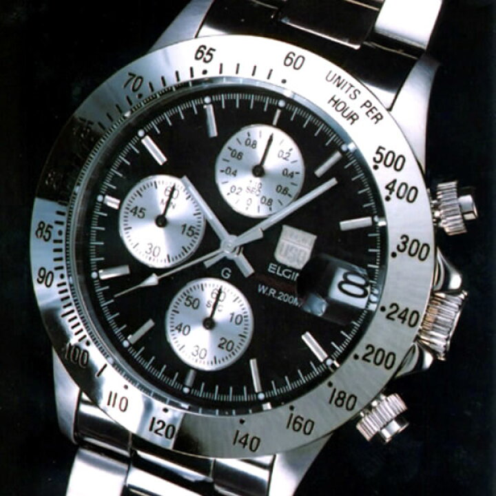楽天市場】エルジン 時計 ELGIN 腕時計 FK1184S-B 200M防水 クロノ 