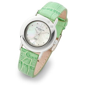 アレサンドラオーラ 腕時計 ALESSANDRA OLLA 時計 AO-6900 GR レザー ホワイトシェル文字盤 レディース 【お取り寄せ】【_腕時計】