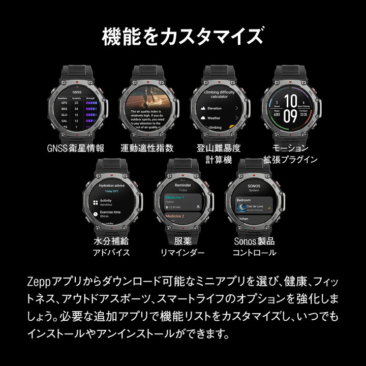 楽天市場】アウトドアウォッチ アマズフィット ティーレックス3 
