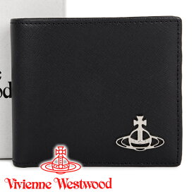 ヴィヴィアンウエストウッド 財布 ヴィヴィアン Vivienne Westwood メンズ レディース ブラック 二つ折り財布 SAFFIANO 51010016 L001N N402 BLACK 【あす楽】【母の日 誕生日 お祝い プレゼント ギフト】