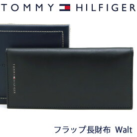 トミーヒルフィガー 長財布 TOMMY HILFIGER フラップ財布 メンズ ブラック 31TL190008-001 BLACK 【あす楽】【母の日 誕生日 お祝い プレゼント ギフト】