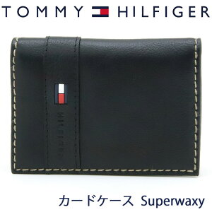 トミーヒルフィガー カードケース TOMMY HILFIGER カード入れ 名刺入れ メンズ Superwaxy ブラック 31TL200011-001 BLACK【在庫あり】【誕生日 お祝い プレゼント ギフト 贈り物】