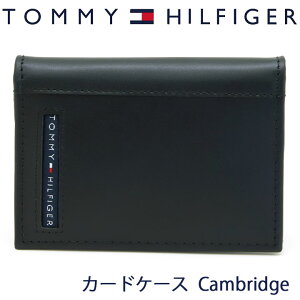 トミーヒルフィガー カードケース TOMMY HILFIGER カード入れ 名刺入れ メンズ Cambridge 本革 革 ブラック 31TL20X026-001 BLACK【在庫あり】【誕生日 お祝い プレゼント ギフト 贈り物】