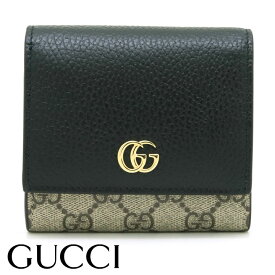 グッチ 財布 GUCCI 二つ折り財布 スモールウォレット キャンバス GGマーモント ブラック メンズ レディース 598587-17WAG-1283 【あす楽】【父の日 誕生日 お祝い プレゼント ギフト】