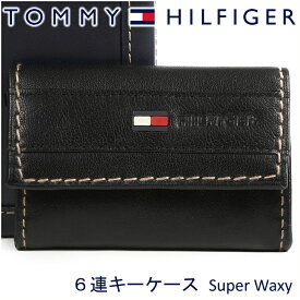 トミーヒルフィガー 6連キーケース TOMMY HILFIGER キーホルダー Superwaxy メンズ ブラック 31TL17X014 BLACK 【あす楽】【父の日 誕生日 お祝い プレゼント ギフト】