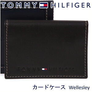 トミーヒルフィガー カードケース TOMMY HILFIGER トミー カード入れ 名刺入れ Wellesley ダークブラウン 31TL20X014 BROWN 【在庫あり】【誕生日 お祝い プレゼント ギフト 贈り物】