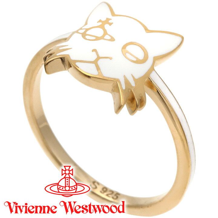 楽天市場 スーパーsale限定 ポイントup ヴィヴィアンウエストウッド リング 指輪 レディース Vivienne Westwood 猫 キャット ヴィヴィアン カットリング ホワイト ゴールド R175 あす楽 ホワイトデー 誕生日 プレゼント ギフト 時計 ブランド