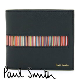 ポールスミス 財布 Paul Smith 二つ折り財布（小銭入れあり）メンズ ブラック マルチストライプ M1A-4833-AINSET 79 【あす楽】【父の日 誕生日 お祝い プレゼント ギフト】
