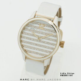 マーク ジェイコブス 時計 MARC JACOBS 腕時計 MBM1164 Lidia Stripe リディア ストライプ ホワイト/ゴールド/ストーン文字盤　【あす楽】 【02P03Dec16】 【RCP】 【_腕時計】