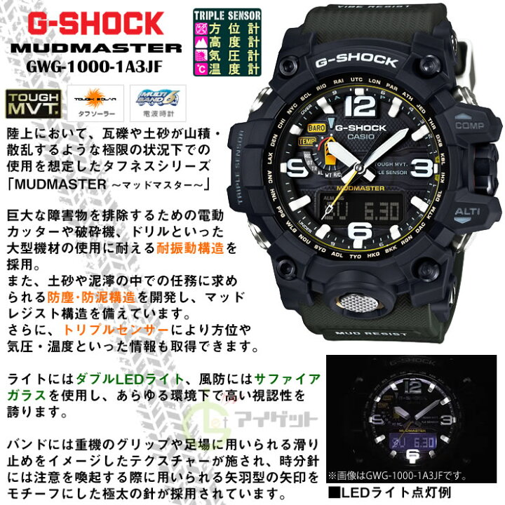 楽天市場】G-SHOCK Gショック 電波 ソーラー トリプルセンサー マッド 