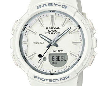 カシオベビーG秒針付きランニング向けホワイトBGS-100SC-7AJFCASIOBABY-GforrunningSTEPTRACKERアナログ&デジタルコンビネーションモデル白レディスレディース腕時計