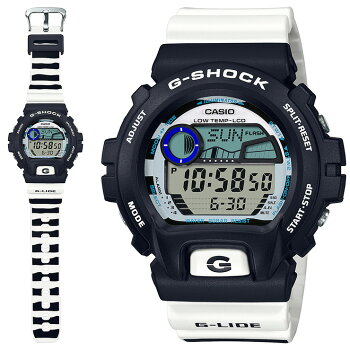 カシオGショックスポーツラインGライドブラック&ホワイトGLX-6900SS-1JFCASIOG-SHOCKG-LIDEタイドグラフムーンデータサーフィンや釣りにおすすめ黒白ウミヘビモチーフメンズ腕時計